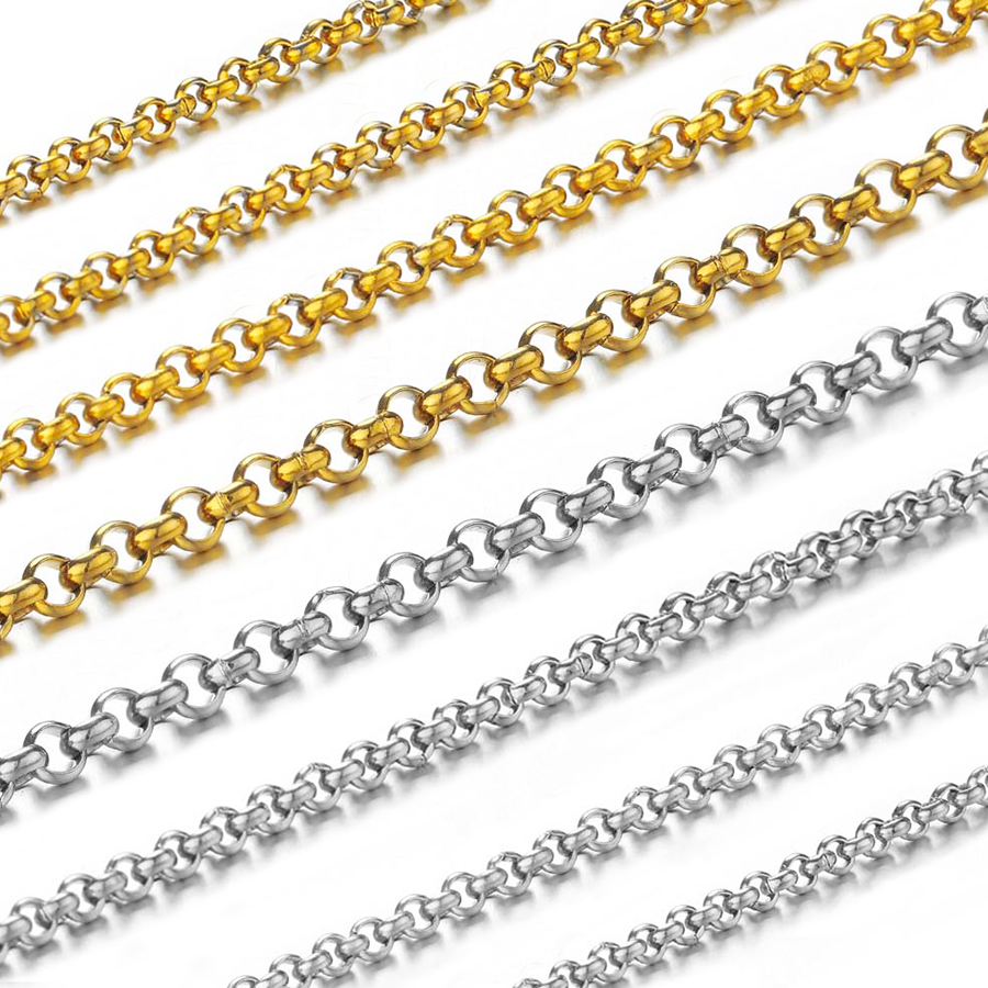 Body Jewelry Chains - 1メートル2-4mmステンレス鋼O型小円チェーン、DIYボディチェーン、ブレスレット、ネックレス、ジュエリー製作アクセサリー用