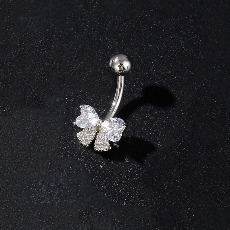 Body Jewelry Rings - 1pc ステンレス鋼蝶花へそリングへそピアスリング女性女の子セクシーなへそピアスリングボディジュエリー