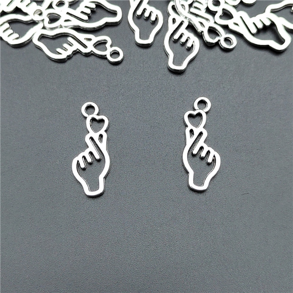 Body Jewelry Y2K - 10-100 個フィンガーハート Diy ジュエリーチャームビーズ Borahae I