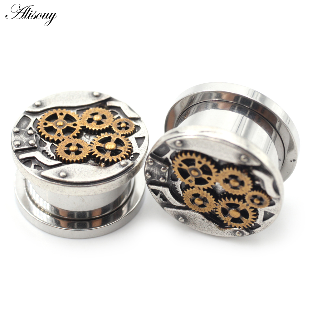 Body Jewelry Factory - Alisouy 2個入り パンク マシンギア スレッド ステンレス製