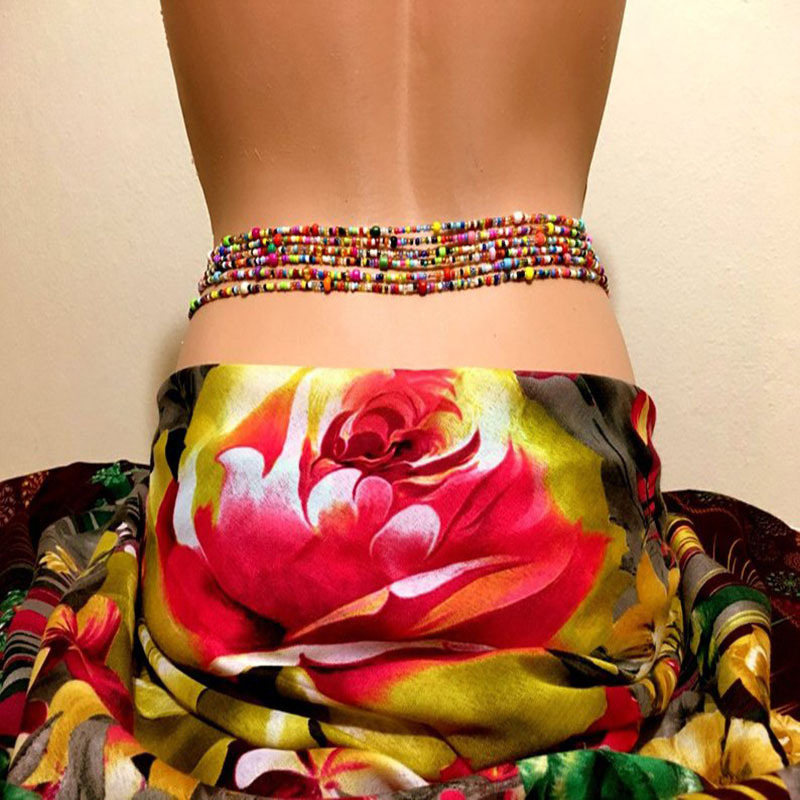 Body Jewelry Chains - 女性のためのビーズのベリーチェーン、レイヤーボディチェーン、自由奔放に生きるスタイル、彫刻ボディアクセサリー、ビーチパーティーのウェア
