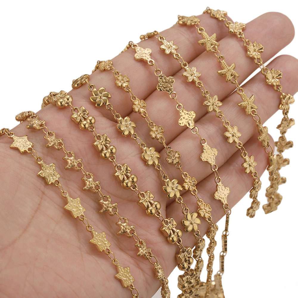 1メートルステンレス鋼フラワー・スターリンクケーブルチェーン - Body Jewelry Chains のレビューと価格