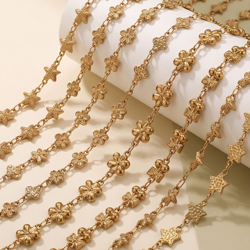 1メートルステンレス鋼フラワー・スターリンクケーブルチェーン - Body Jewelry Chains のレビューと価格