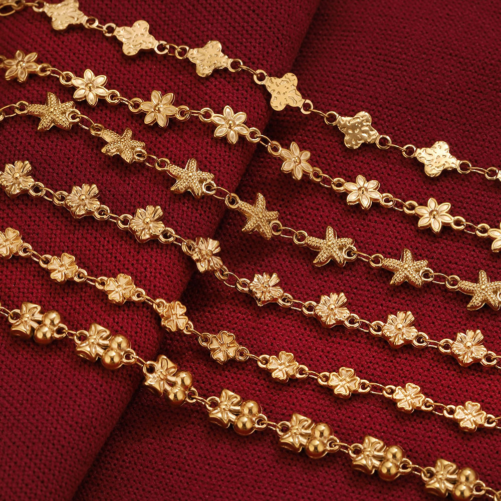 1メートルステンレス鋼フラワー・スターリンクケーブルチェーン - Body Jewelry Chains のレビューと価格