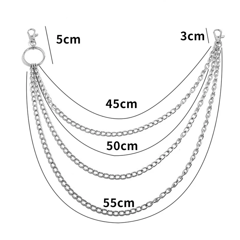 金属製ベルトチェーン、ヒップホップ、ロック、パンク風、フック - Body Jewelry Rings のレビューと価格