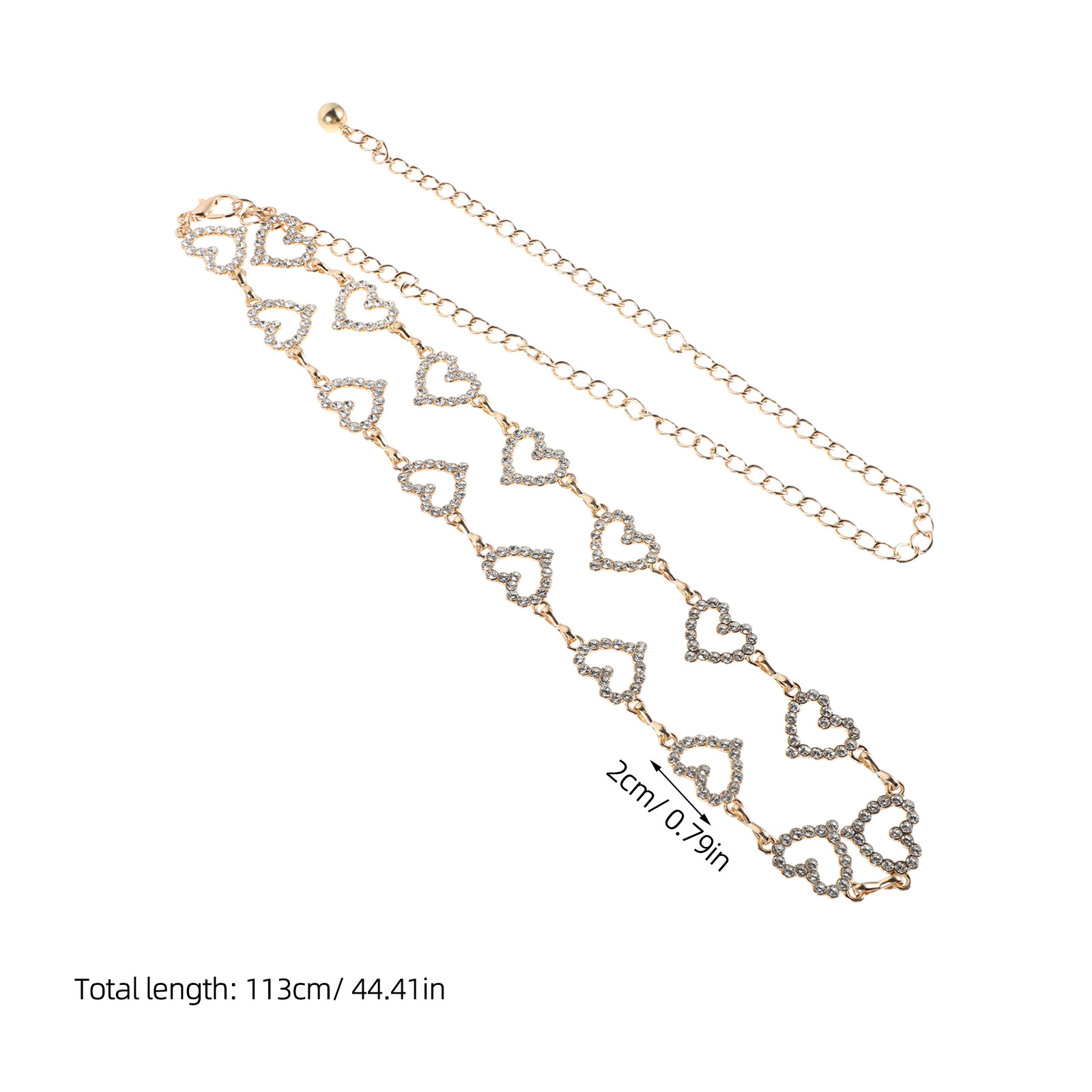 長さ調節可能なウエストチェーン、ラインストーン付きメタルベル - Body Jewelry Chains のレビューと価格