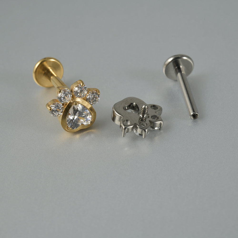 1PC ジルコン G23 ソリッドチタン軟骨ピアススタッド  - Cluster Stud Ear のレビューと価格