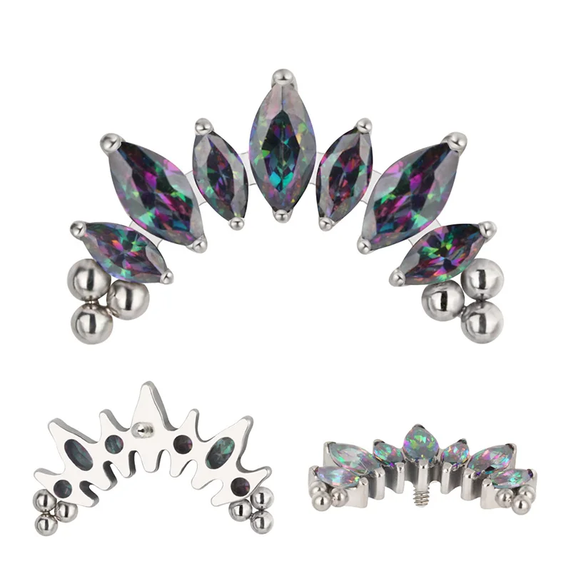 ASTM F136 チタン PIERC 7 CZ マーキス  - Cluster Stud Ear のレビューと価格
