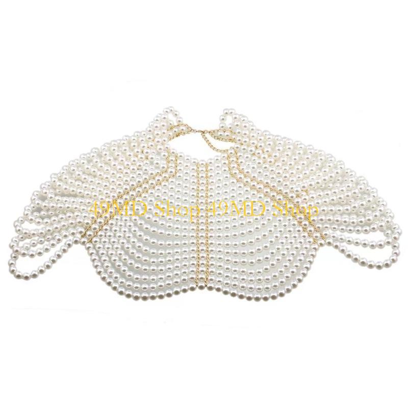 49MD エレガントな女性ショール多層ビーズチェストチェーン - Body Jewelry Chains のレビューと価格