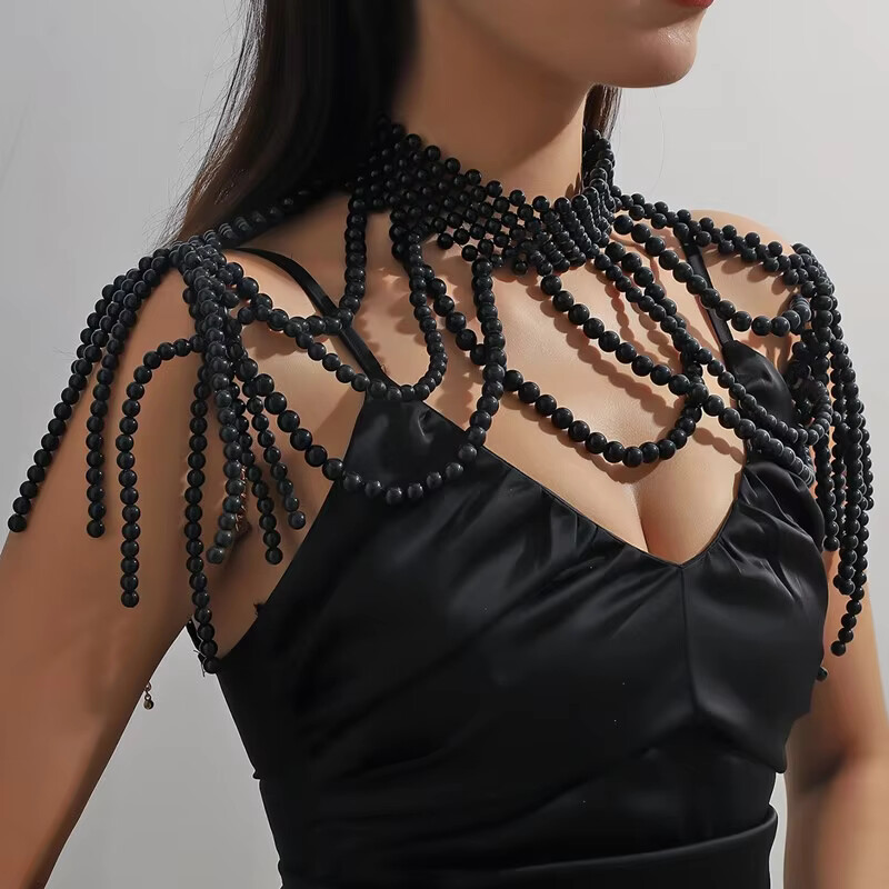 1 セットショールボディジュエリービーズ胸女性のためのファッ - Body Jewelry Harness のレビューと価格