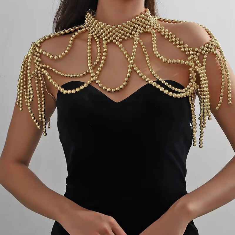 1 セットショールボディジュエリービーズ胸女性のためのファッ - Body Jewelry Harness のレビューと価格