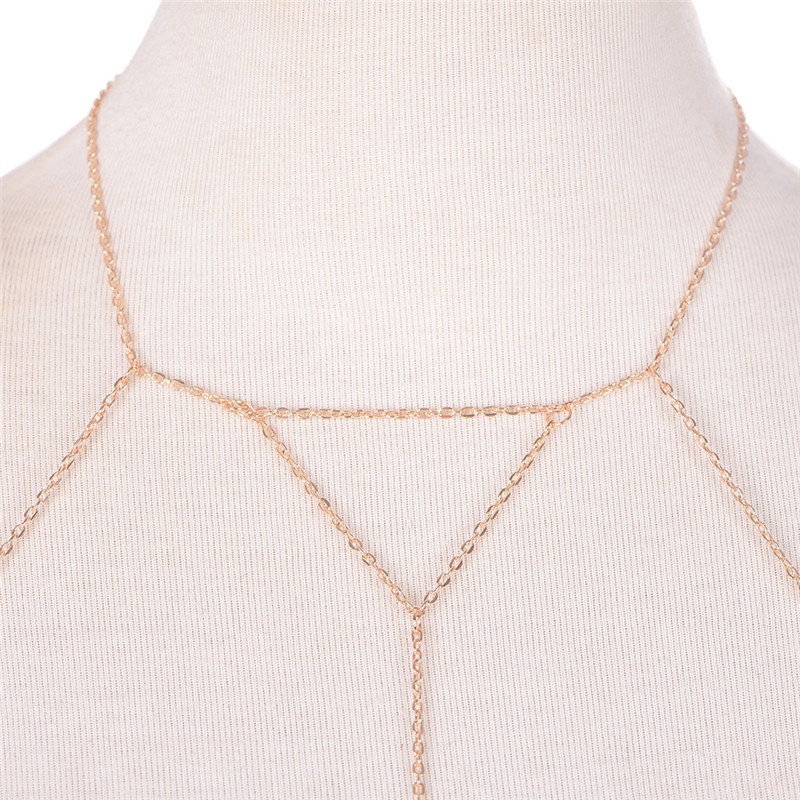 マルチレイヤーハーネスvネックレス,女性用チェーンジュエリー - Body Jewelry Harness のレビューと価格