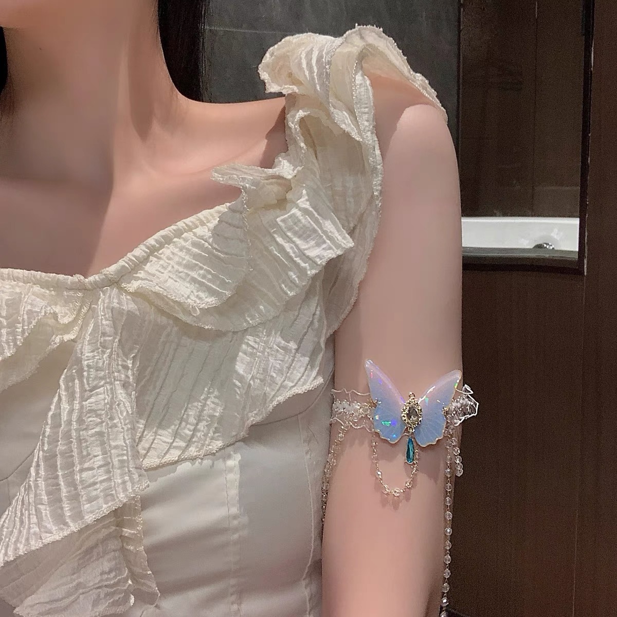 ファッショナブルな蝶柄弾性レースレッグチェーンスウィートガー - Body Jewelry Chains のレビューと価格
