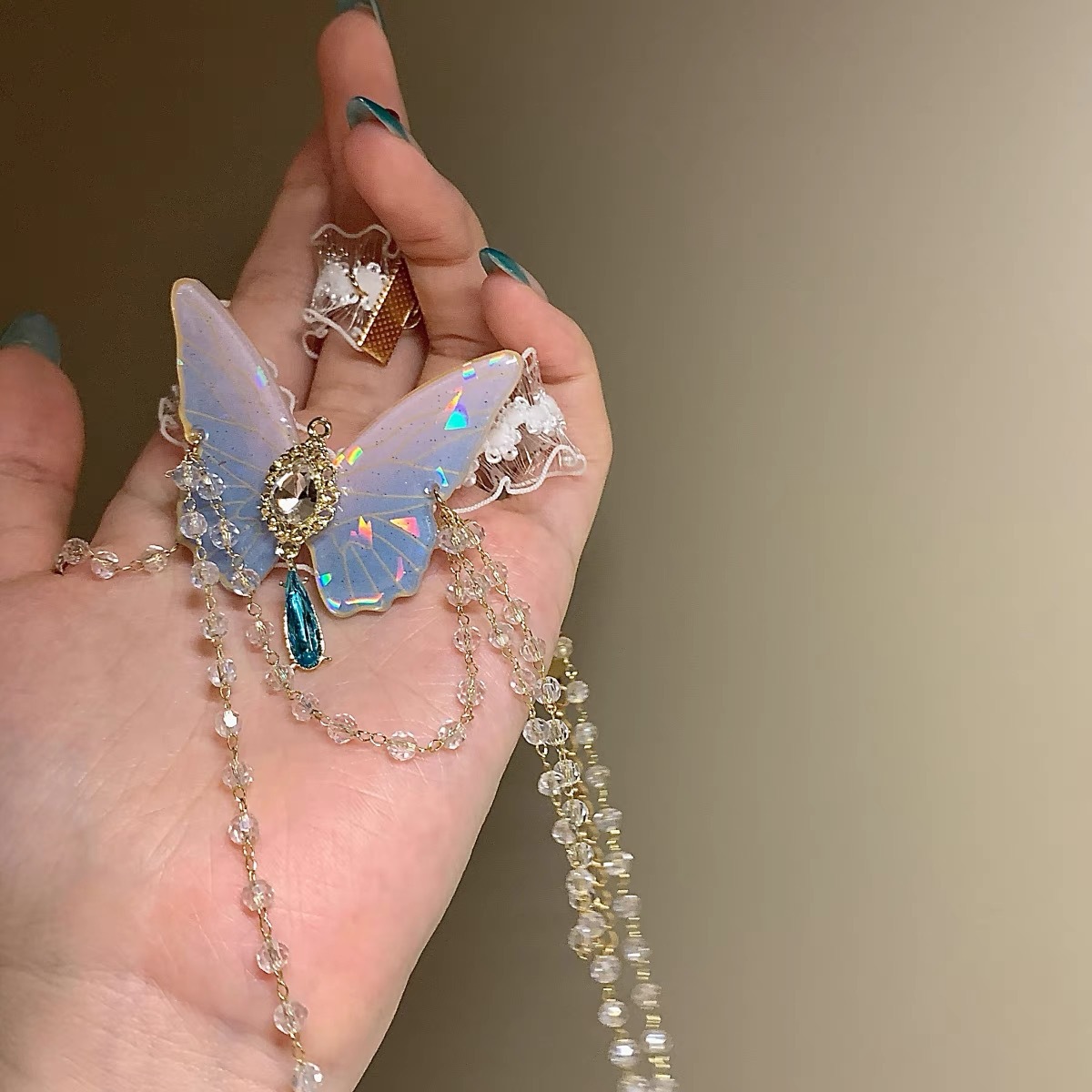 ファッショナブルな蝶柄弾性レースレッグチェーンスウィートガー - Body Jewelry Chains のレビューと価格