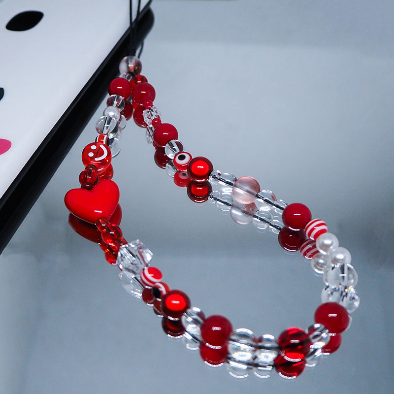 ビーズとハートが付いたY2kブレスレット,クリアチェーン,携 - Body Jewelry Y2K のレビューと価格
