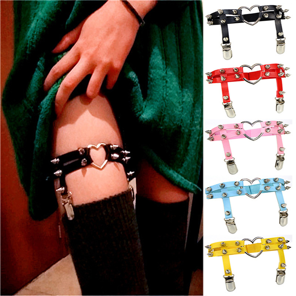 1 個女性パンクゴスハート Pu レザー弾性脚リングボディジ - Body Jewelry Rings のレビューと価格