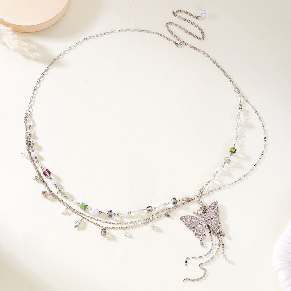 Y2Kバタフライウエストチェーン多層幾何学メタルベリーチェー - Body Jewelry Y2K のレビューと価格