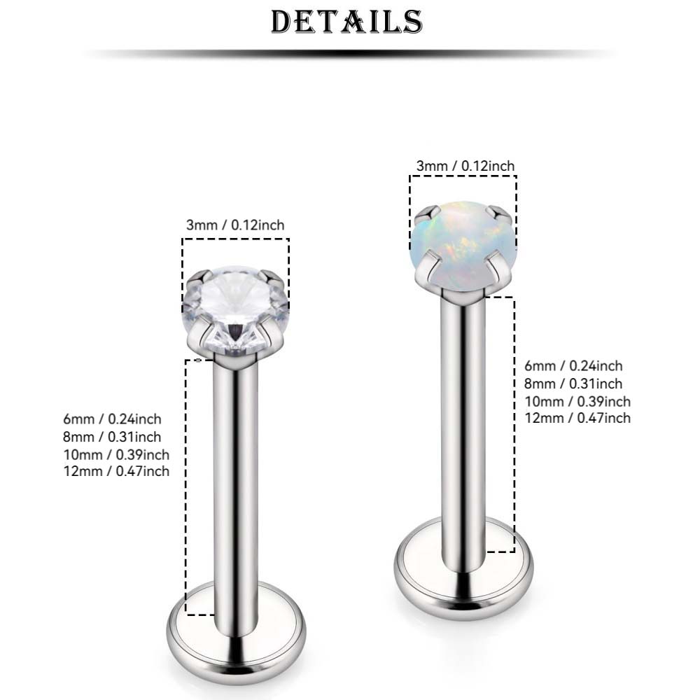 16 Gステンレス鼻環内ネジ低アレルギー性平背軟骨穿刺ジュエ - Body Jewelry For Sensitive Skin のレビューと価格