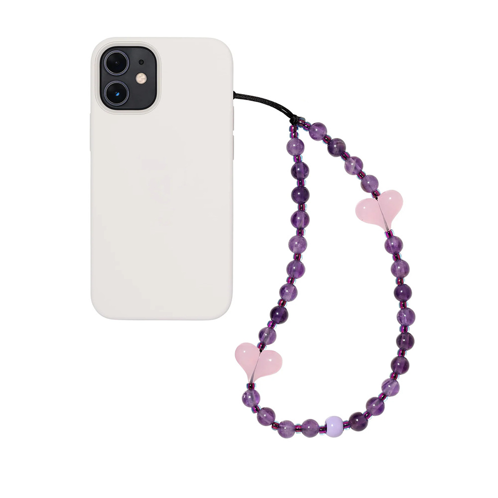 Herlook-天然石の電話チャームストラップ、愛の心、電話 - Body Jewelry Y2K のレビューと価格