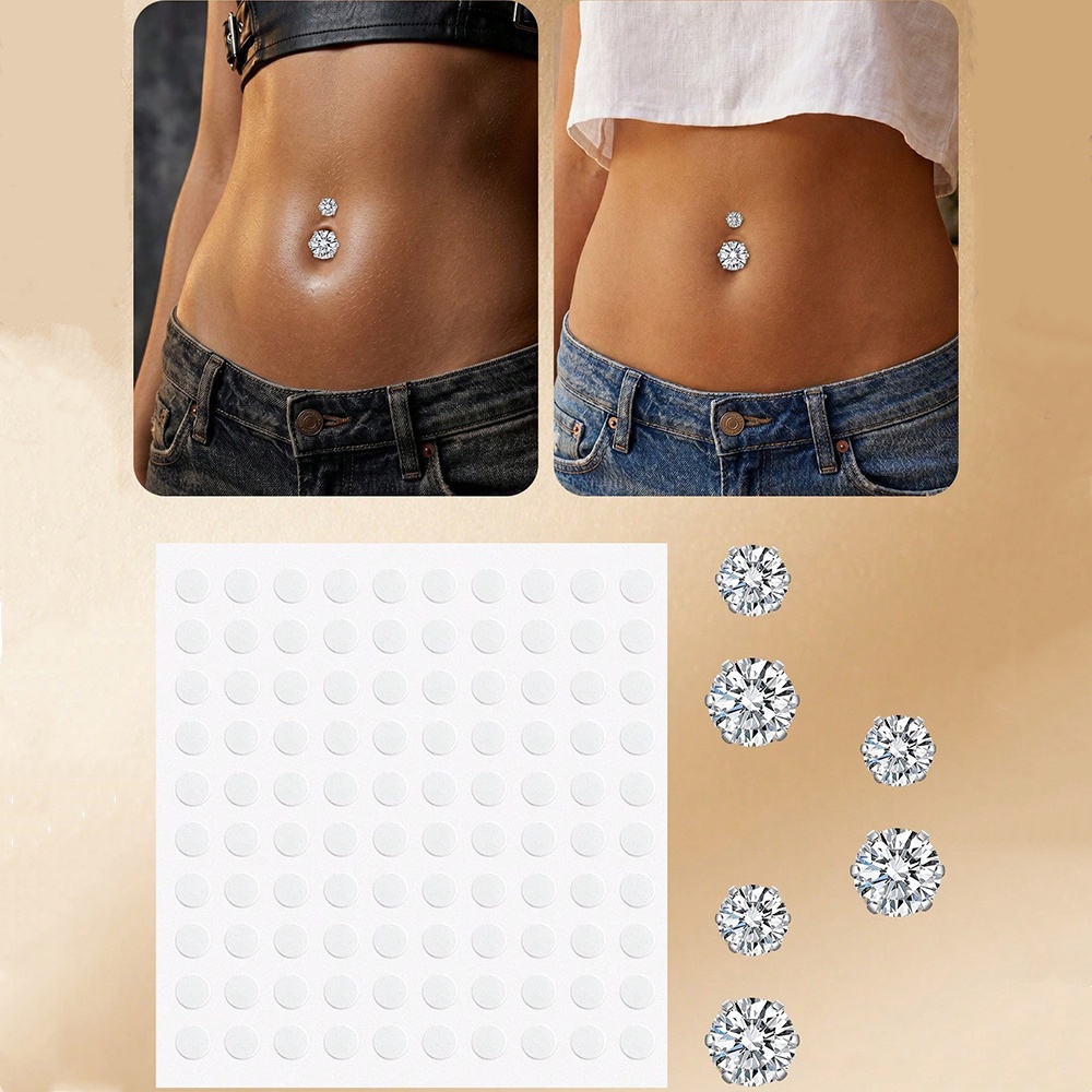 フェイクベリーピアス キュービックジルコニア フェイクへそピ - Body Jewelry Rings のレビューと価格