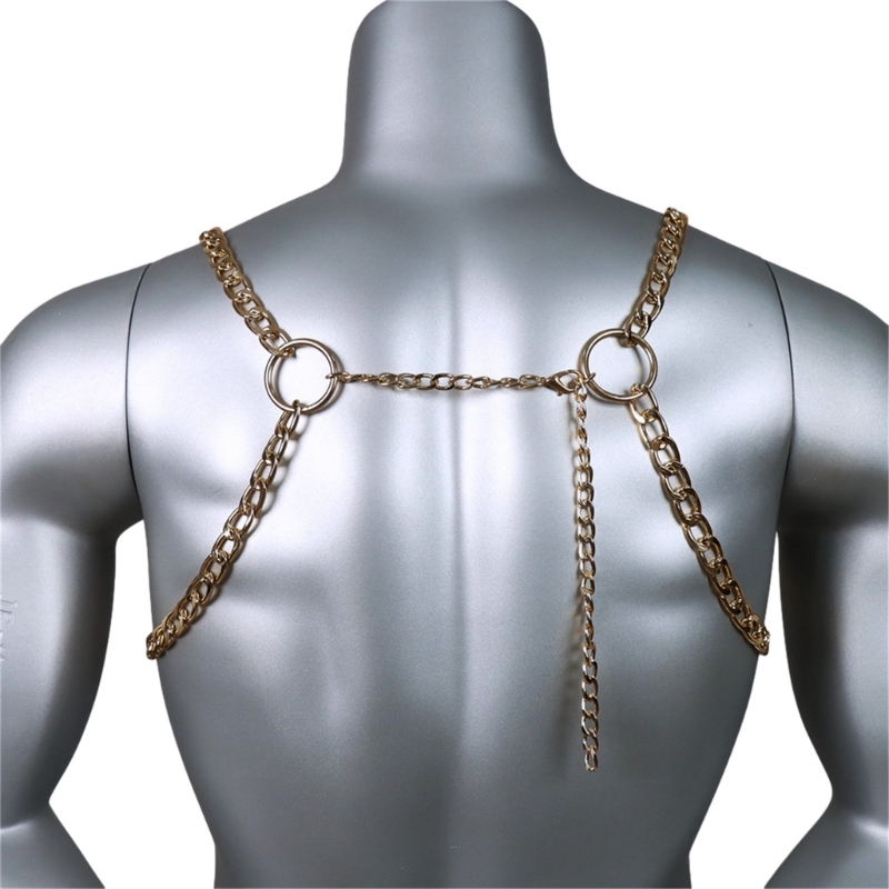 男性のセクシーなメタルボディ胸チェーンジュエリーパンクスタイ - Body Jewelry Harness のレビューと価格
