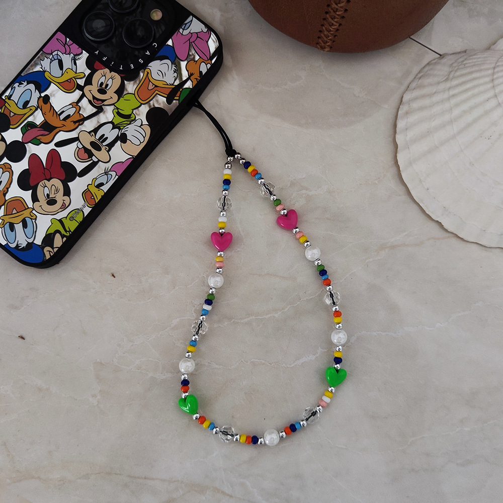 Kkbearl-カラフルなビーズチェーン,ハートチャーム,ス - Body Jewelry Y2K のレビューと価格