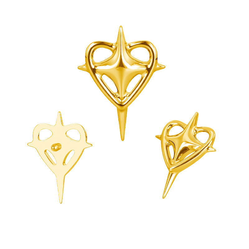 ASTM F136規格チタン製イヤーピアス ハート/3角形C - Body Jewelry Factory のレビューと価格