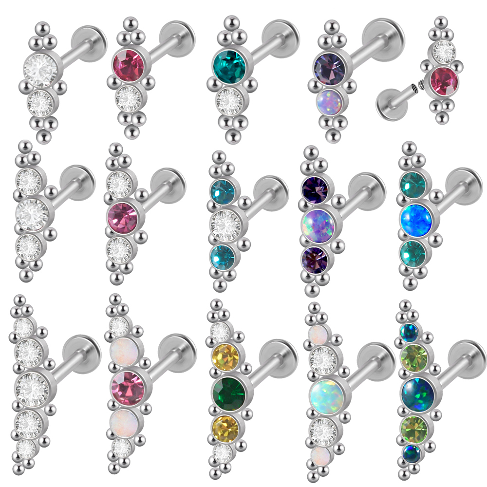 スチールイヤリング316lヘリックスcz,イヤリング,クリス - Cluster Stud Ear のレビューと価格