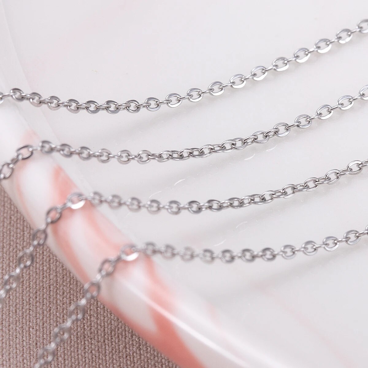 10 メートルステンレス鋼 O 形状薄いチェーン DIY ネ - Body Jewelry Chains のレビューと価格