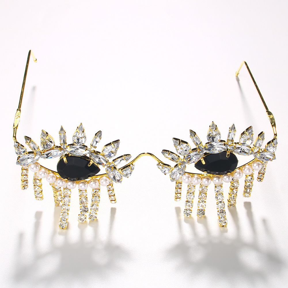 Stonefans-女性用タッセルグラスフレーム、デザイナー - Body Jewelry Y2K のレビューと価格