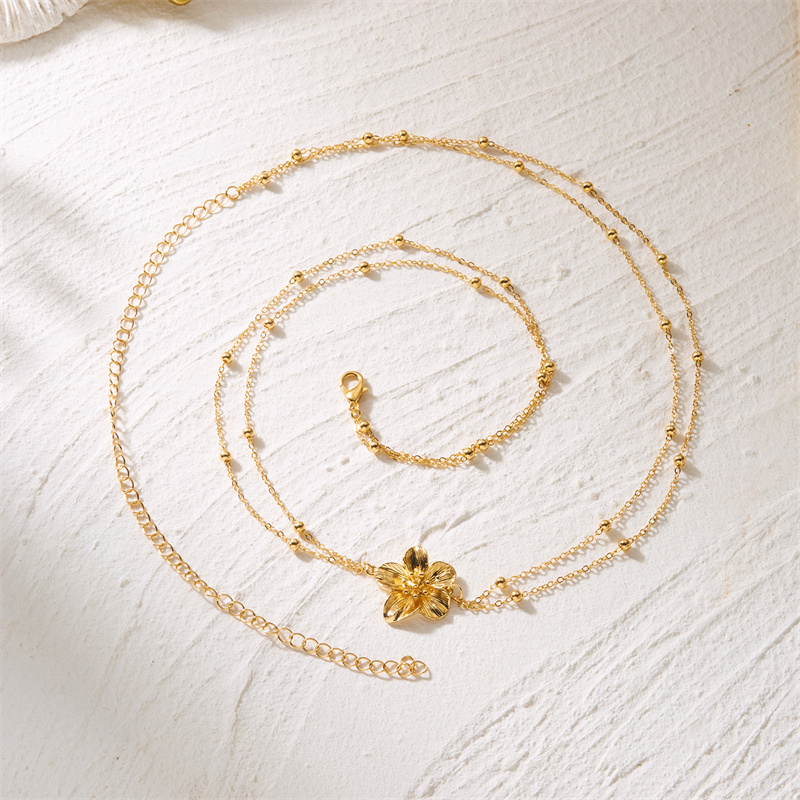 シンプルな二重層ベリーチェーン女性用 Y2K ゴールドカラー - Body Jewelry Y2K のレビューと価格