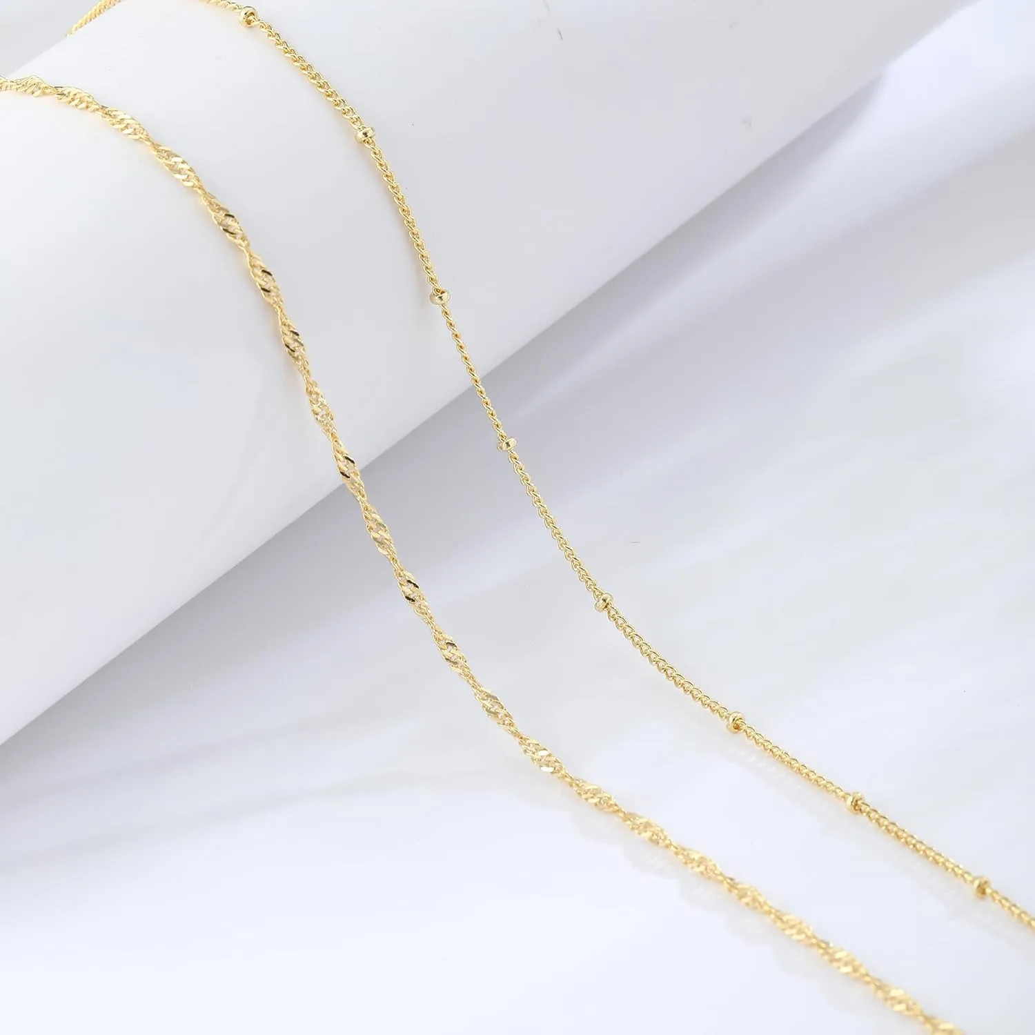 14K金メッキ 26-33インチ 調節可能なウエストビーズチ - Body Jewelry Chains のレビューと価格