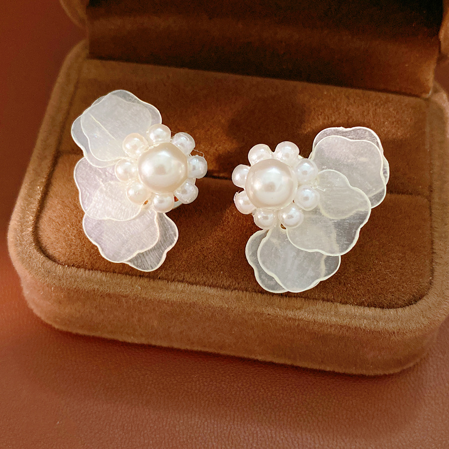 重ね着け星型シェルスタッドピアス 女性用 フランス風気質 花 - Cluster Stud Ear のレビューと価格