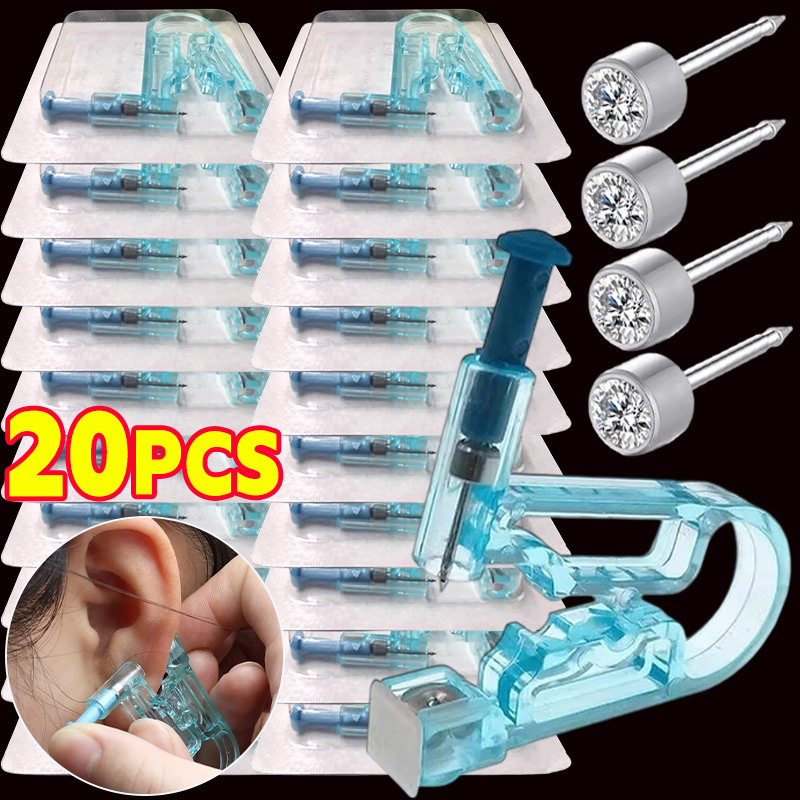 1/20個入り ブルー使い捨て耳ピアスガンキット 無菌安全  - Body Jewelry Factory のレビューと価格
