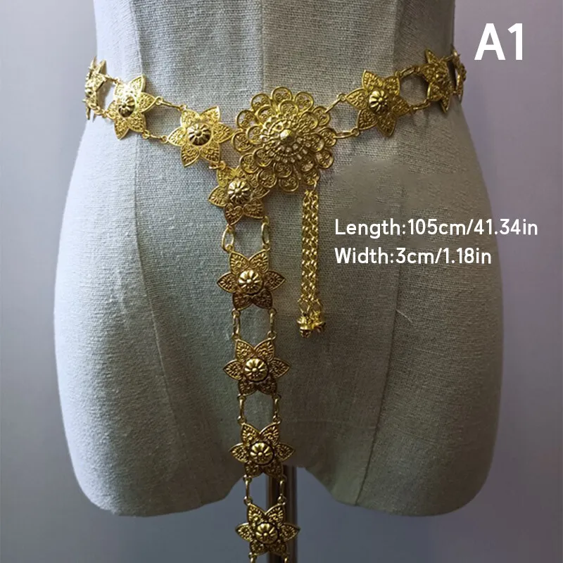 1PC 金属タイウエストチェーン女性タイ Dai ゴールドベ - Body Jewelry Chains のレビューと価格