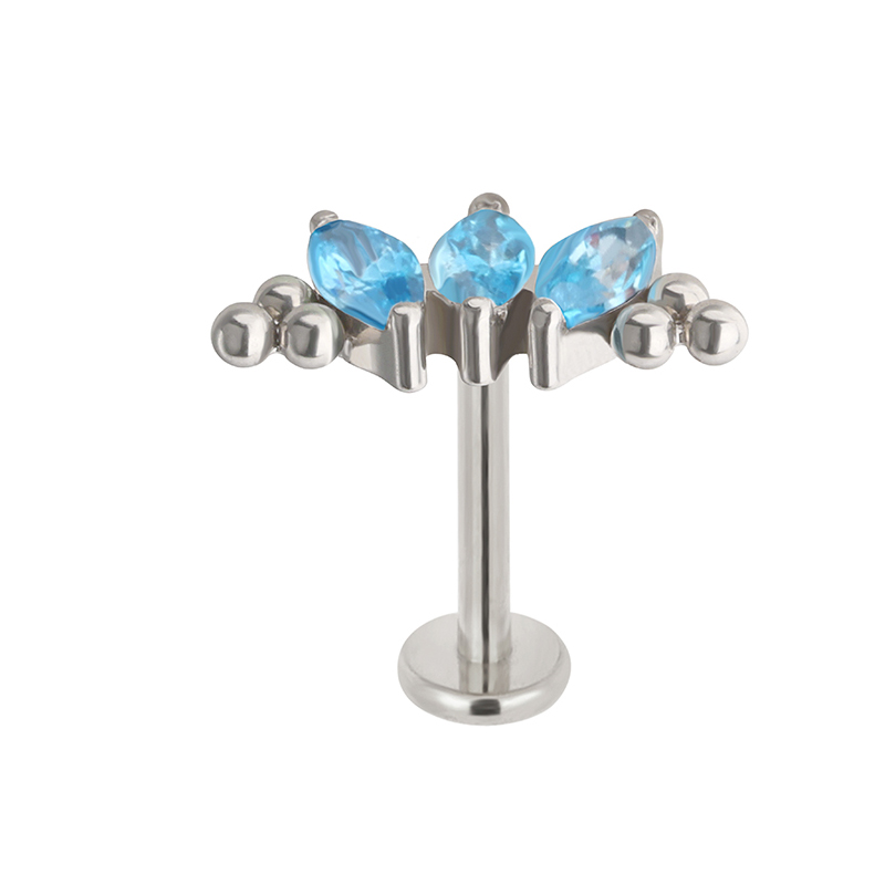Astm f136-シェル付きチタンピアス,3 cz - Cluster Stud Ear のレビューと価格