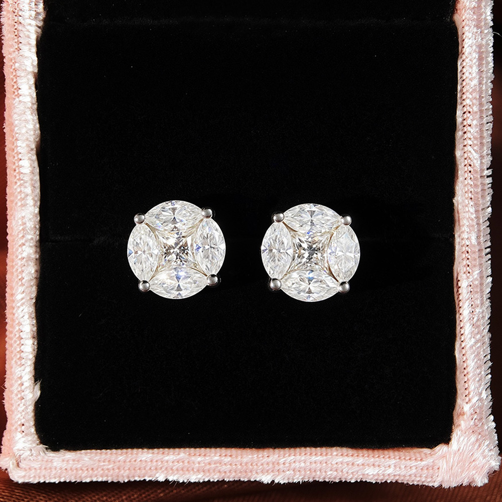 セレニティ 10 ミリメートルクラスタースターモアッサナイト - Cluster Stud Ear のレビューと価格